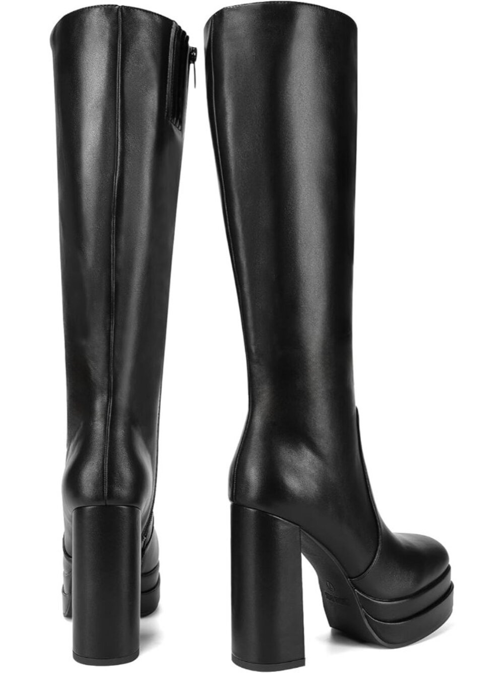 Women's Black Platform Tall Gogo Boots for Fall - Picture 4 of 6